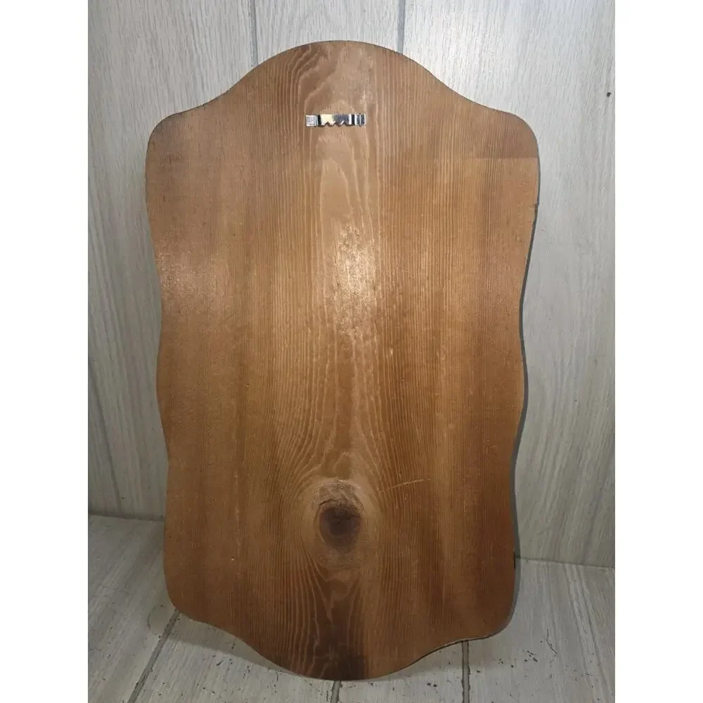 Vintage The Ten Commandments Brass Wood Christian Wall Plaque 18